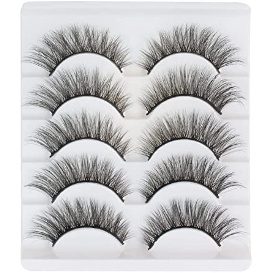 Glowingwin Cat-Eye Faux-Mink Strip Lashes – 5 Pairs
