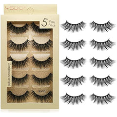 3D Fluffy Strip Lashes 15mm – 5 Pairs with Tweezers