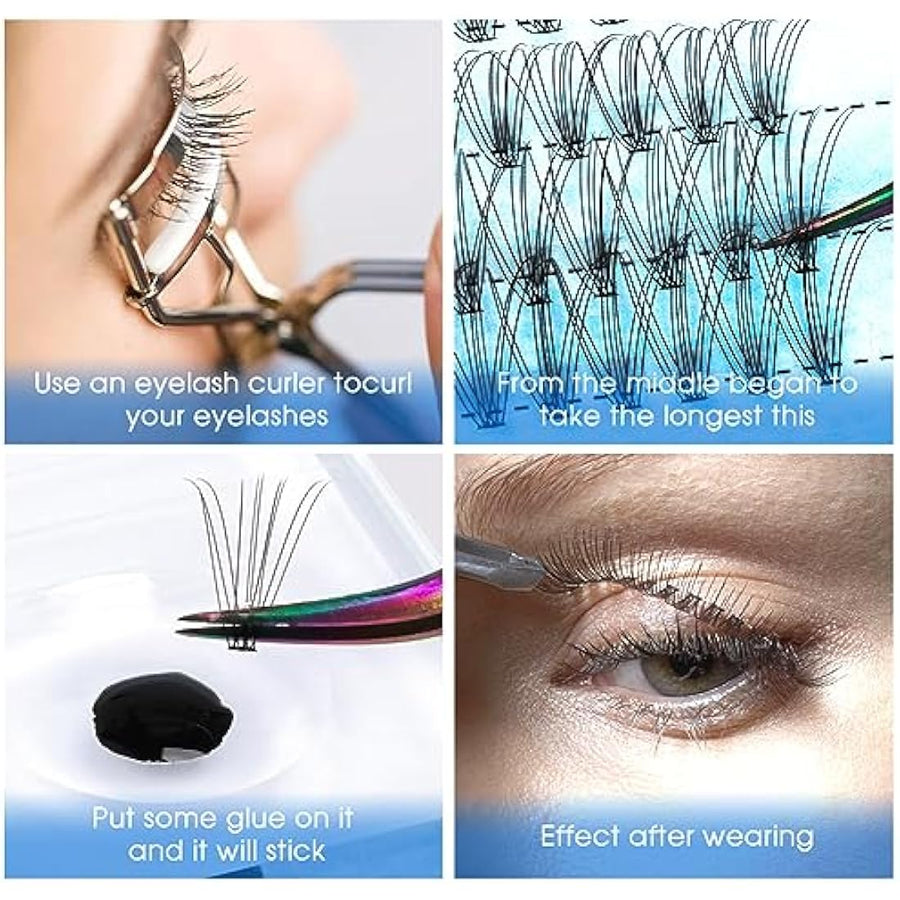Bransfy mixed-length lash clusters product view