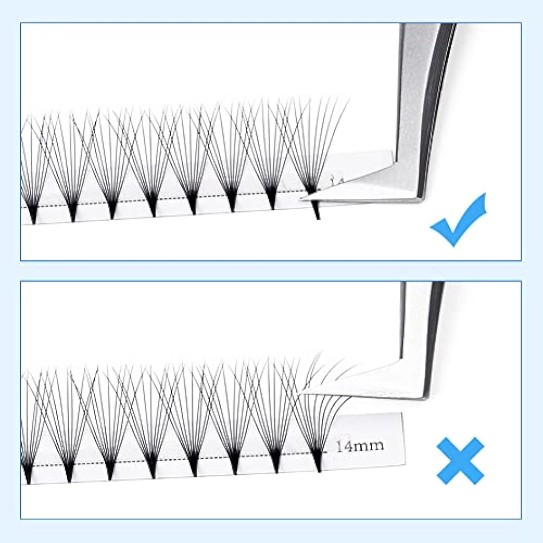 Gemerry 10D Premade Fan Eyelash Extensions 0.07 D Curl Mix 8–14mm