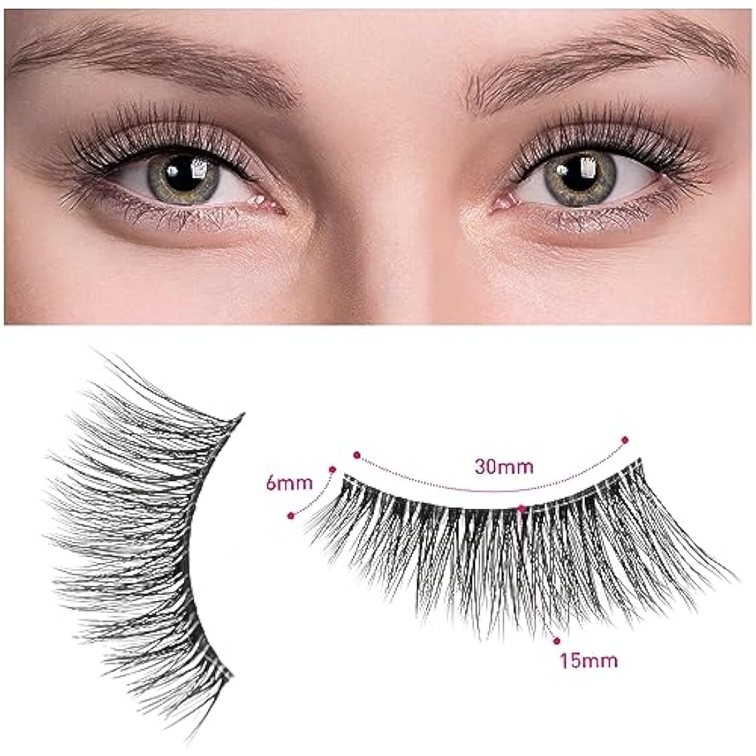 DYAFIN Natural 3D Wispy False Eyelashes 8 Pairs