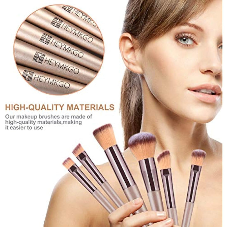 HEYMKGO Makeup Brush Set 15pcs with Bag