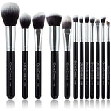 Oscar Charles 12-Piece Makeup Brush Set Silver