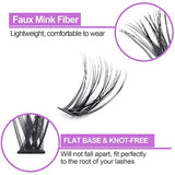 40D synthetic PBT lash clusters in 12 rows