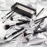 Oscar Charles 12-Piece Makeup Brush Set Silver