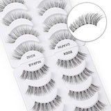 DYAFIN 16mm C-curl clear-band strip lashes eight pairs SKU B07L5LN54R