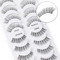 DYAFIN 16mm C-Curl Clear-Band Lashes – 8 Pairs