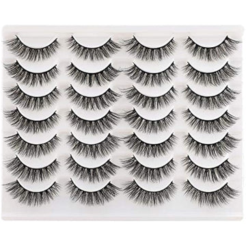 Newcally natural 3D faux mink lashes 14-pair multipack