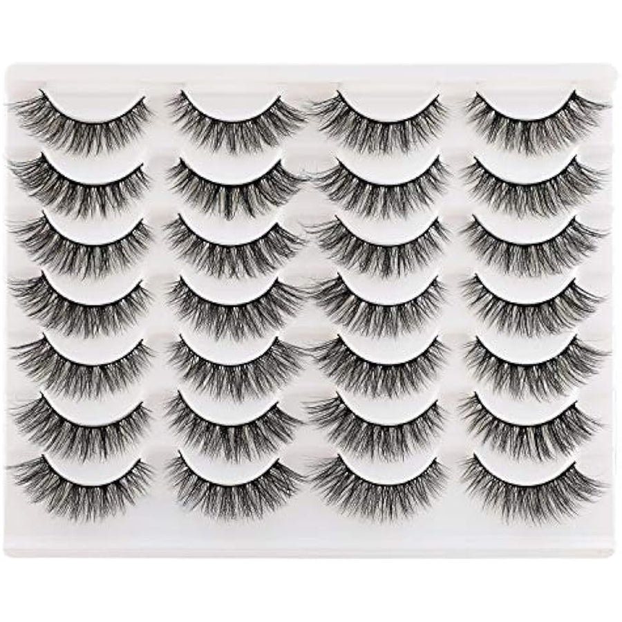 Newcally natural 3D faux mink lashes 14-pair multipack