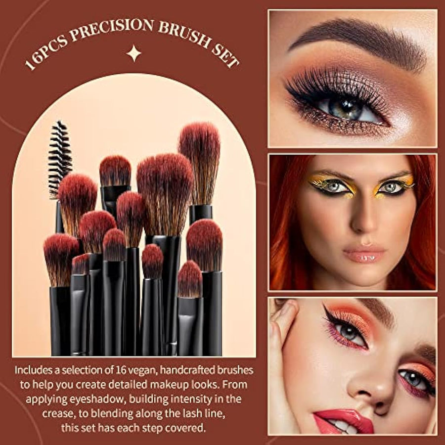 Jessup Precision Eye Makeup Brush Set 16 Piece