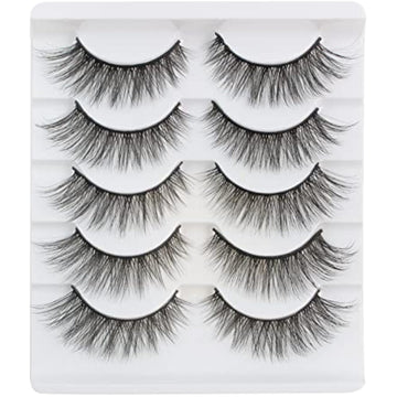 Glowingwin Cat-Eye Faux-Mink Strip Lashes – 5 Pairs