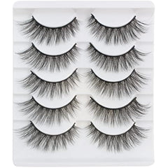 Glowingwin Cat-Eye Faux-Mink Strip Lashes – 5 Pairs