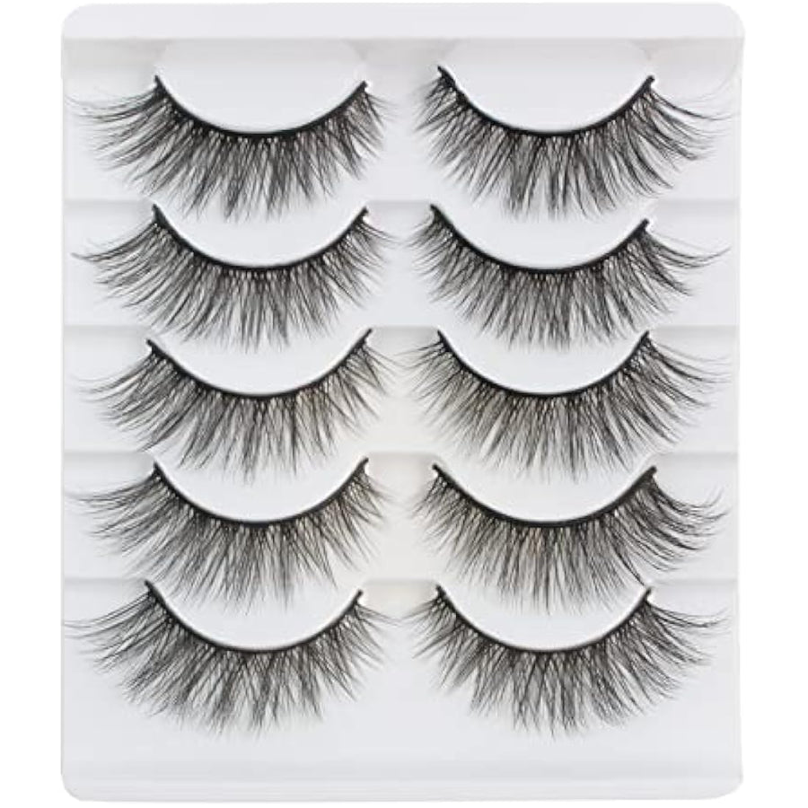 Glowingwin Cat-Eye Faux-Mink Strip Lashes – 5 Pairs