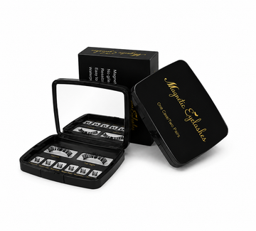 Magnetic false eyelashes with mirrored storage case