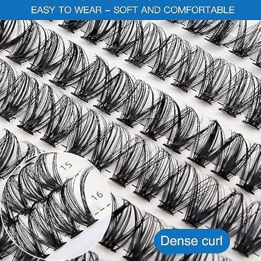 Bransfy 40D D-Curl Lash Clusters 9–16mm – 280 Pieces