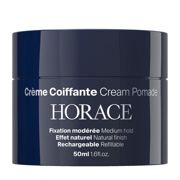 HORACE Cream Pomade - Medium Hold Hair Styling Cream for Natural Finish and Easy Rinse - Refillable Cream Jar - Contains Natural Ingredients - No