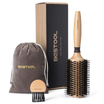 BESTOOL 38mm round blow-dry brush with mixed bristles