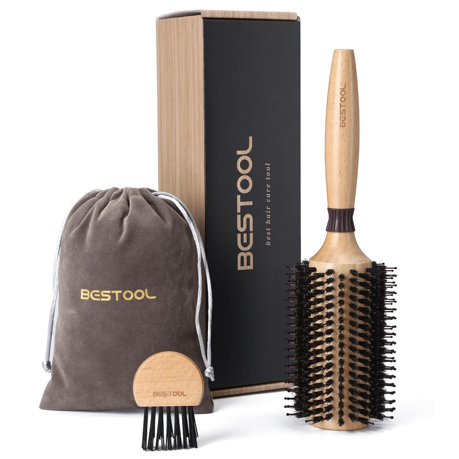 BESTOOL 38mm round blow-dry brush with mixed bristles