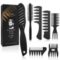DUAIU Men’s Hair Styling Brush & Comb Set 7pcs