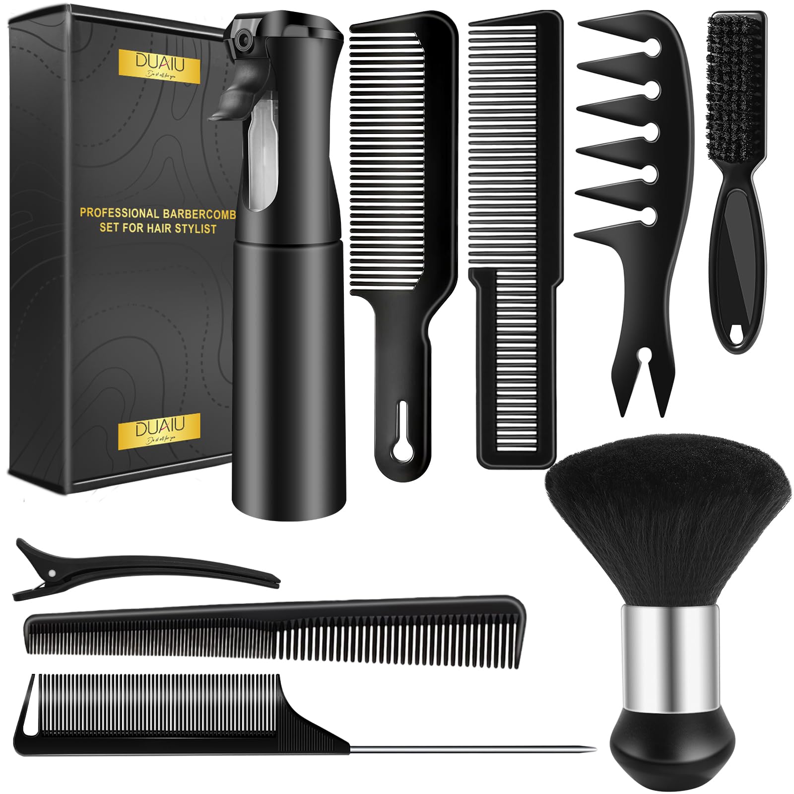 Barber Comb Set 9 Piece Hair Cutting & Styling Kit