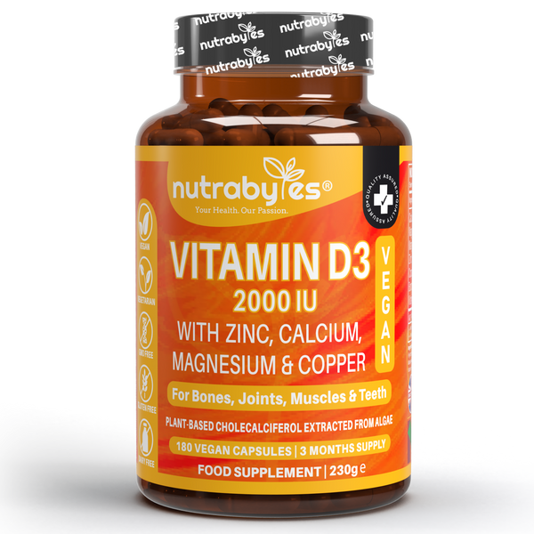 Nutrabytes Vegan Vitamin D3 2000 IU Complex 180 Capsules