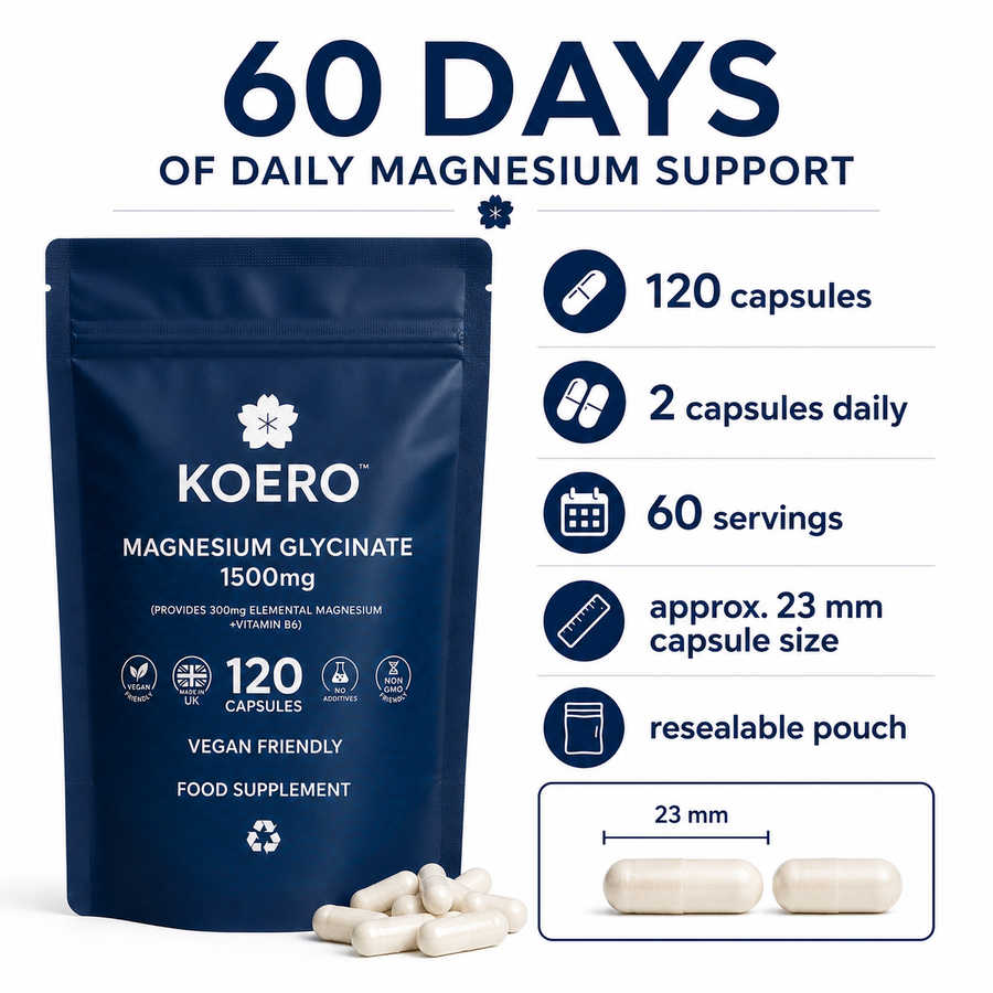 Magnesium Glycinate + Vitamin B6 – 120 Capsules