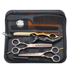 Purple Dragon 5.5" Rose Gold Scissors & Thinning Shears Kit with Bag