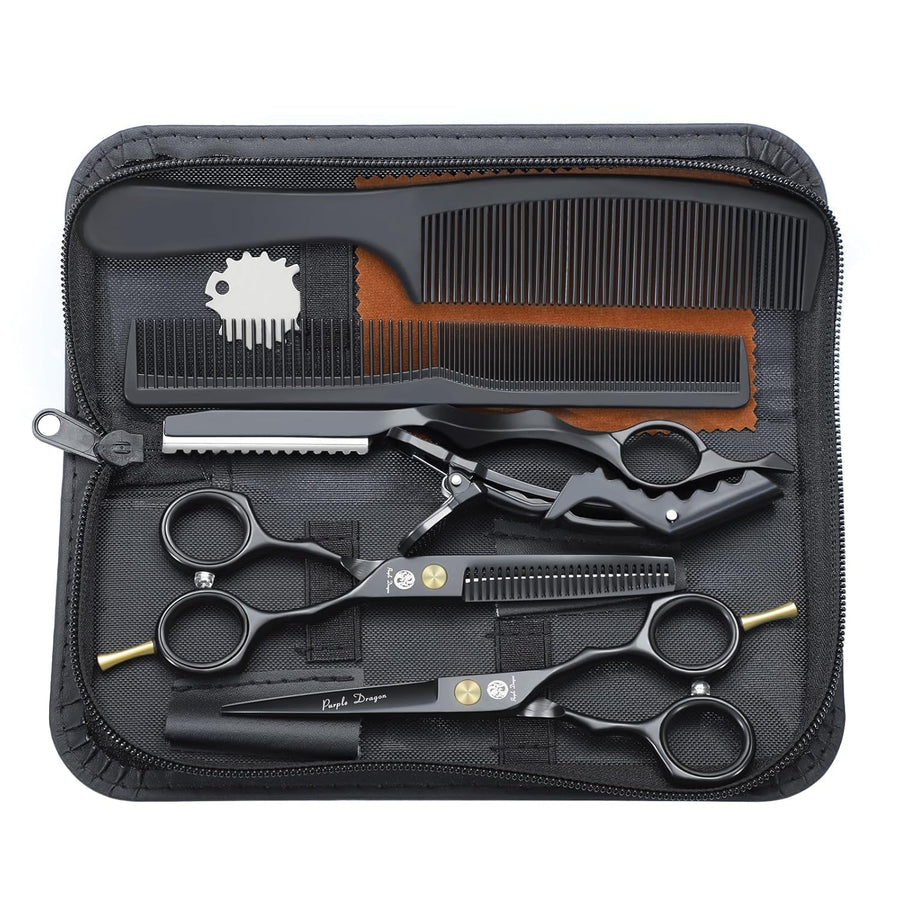 Purple Dragon Black Hair Scissor Set 5.5 Inch