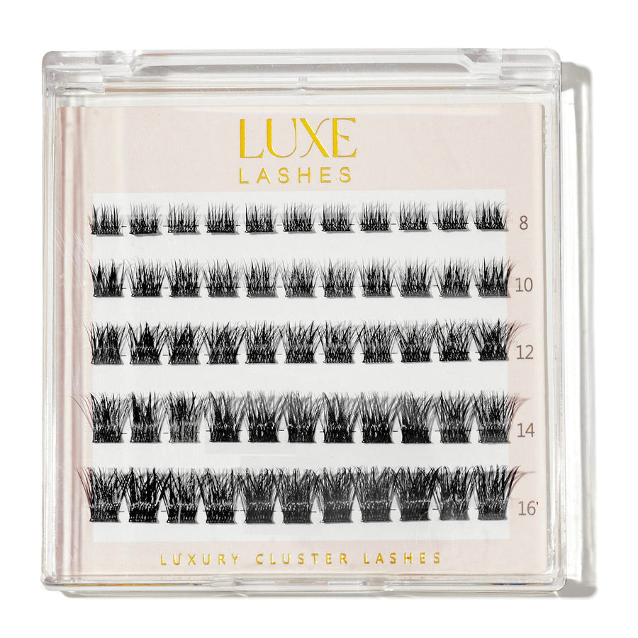 Luxe Lashes Pre-Glued Volume Clusters 8–16mm – 55 Pack