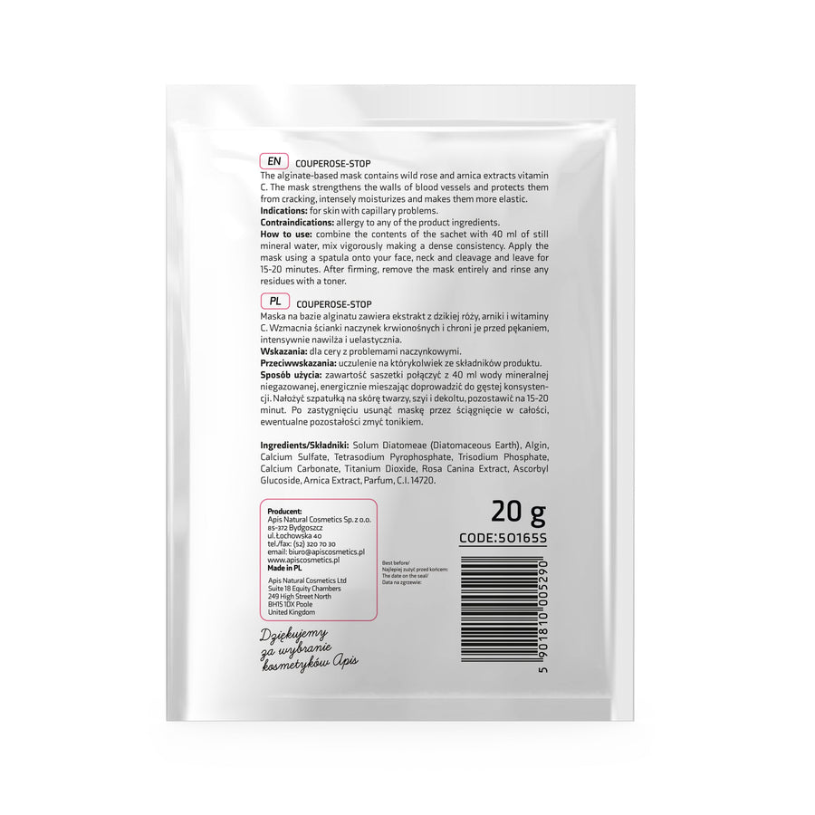 Apis Couperose Algae Mask – Soothing & Comfort Care 20g