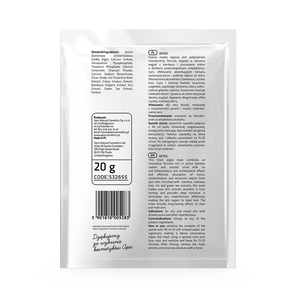 Detox Algae Mask – Oil Balance & Clarity 20g