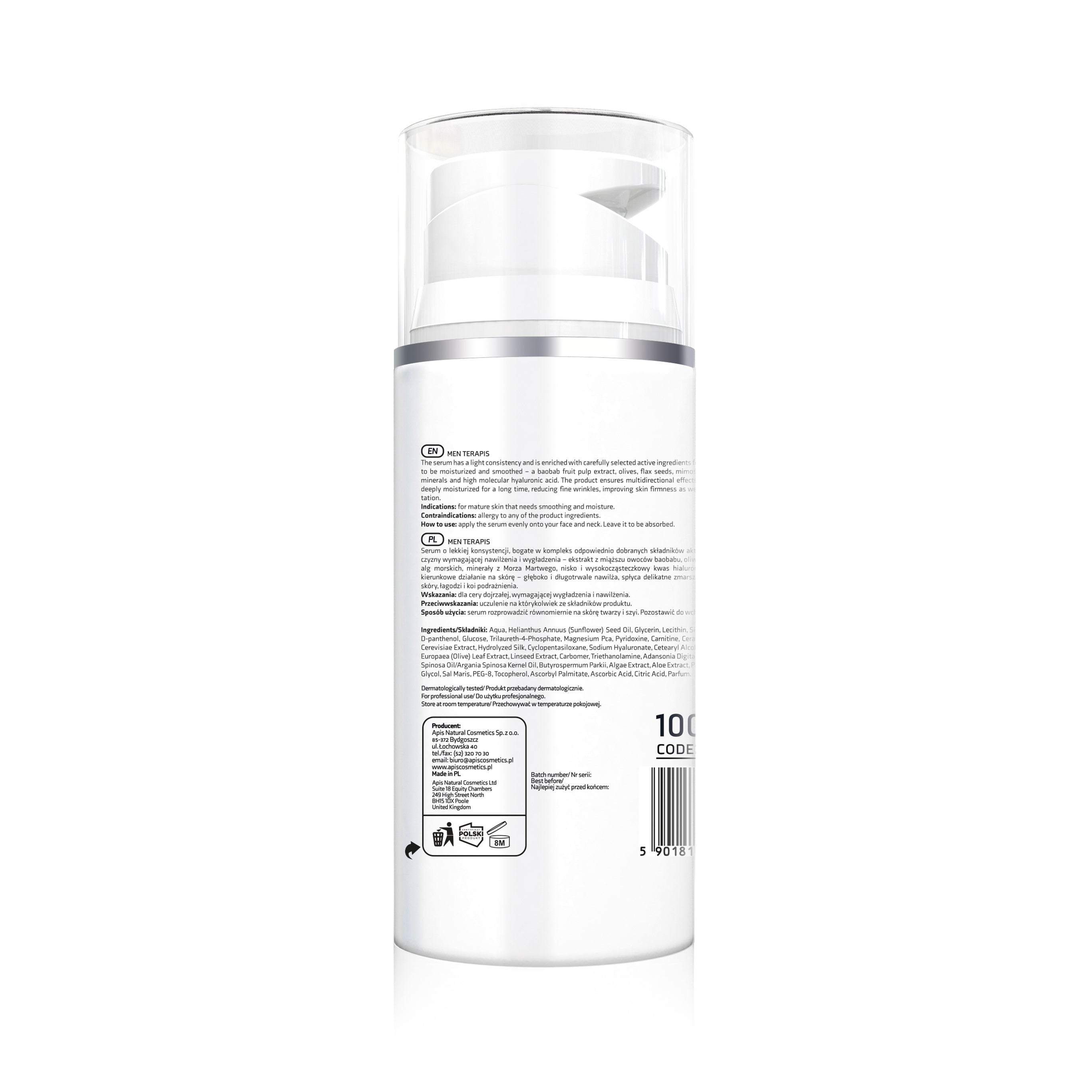 Apis MEN TERAPIS Moisturising Serum for Men | 100ml Apis Natural Cosmetics UK