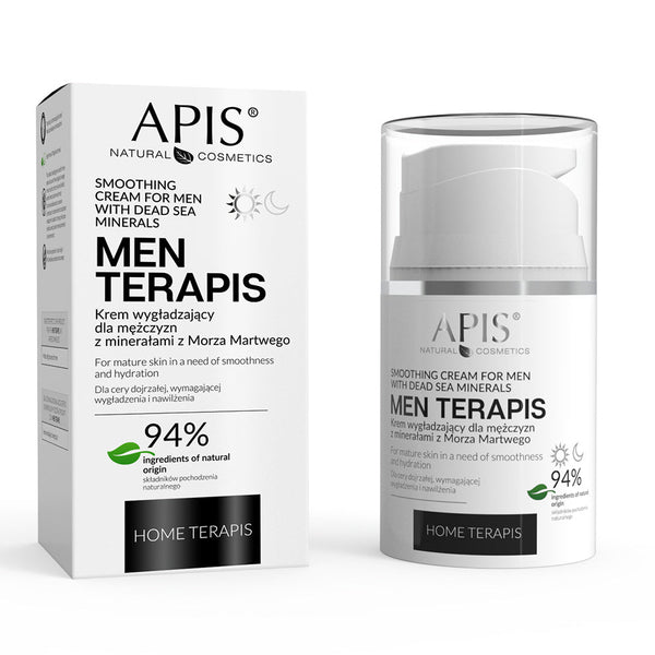 Apis MEN TERAPIS Smoothing Cream with Dead Sea Minerals | 50ml Apis Natural Cosmetics UK