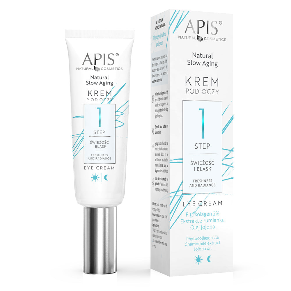 APIS eye cream with packaging on a white background