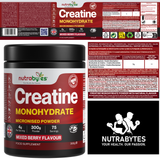Flavoured Creatine Monohydrate Powder 300g (75 Servings) | Micronised Creatine Powder | Supplement for Women & Men | Vegan Certified