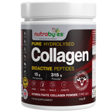 Collagen Powder 315g, Grass Fed Hydrolysed Bovine Collagen Peptides, 19 Amino Acids, Made in UK