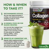 Collagen Powder 315g, Grass Fed Hydrolysed Bovine Collagen Peptides, 19 Amino Acids, Made in UK