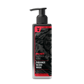 Radiance Beard Wash bottle with black pump on a white background