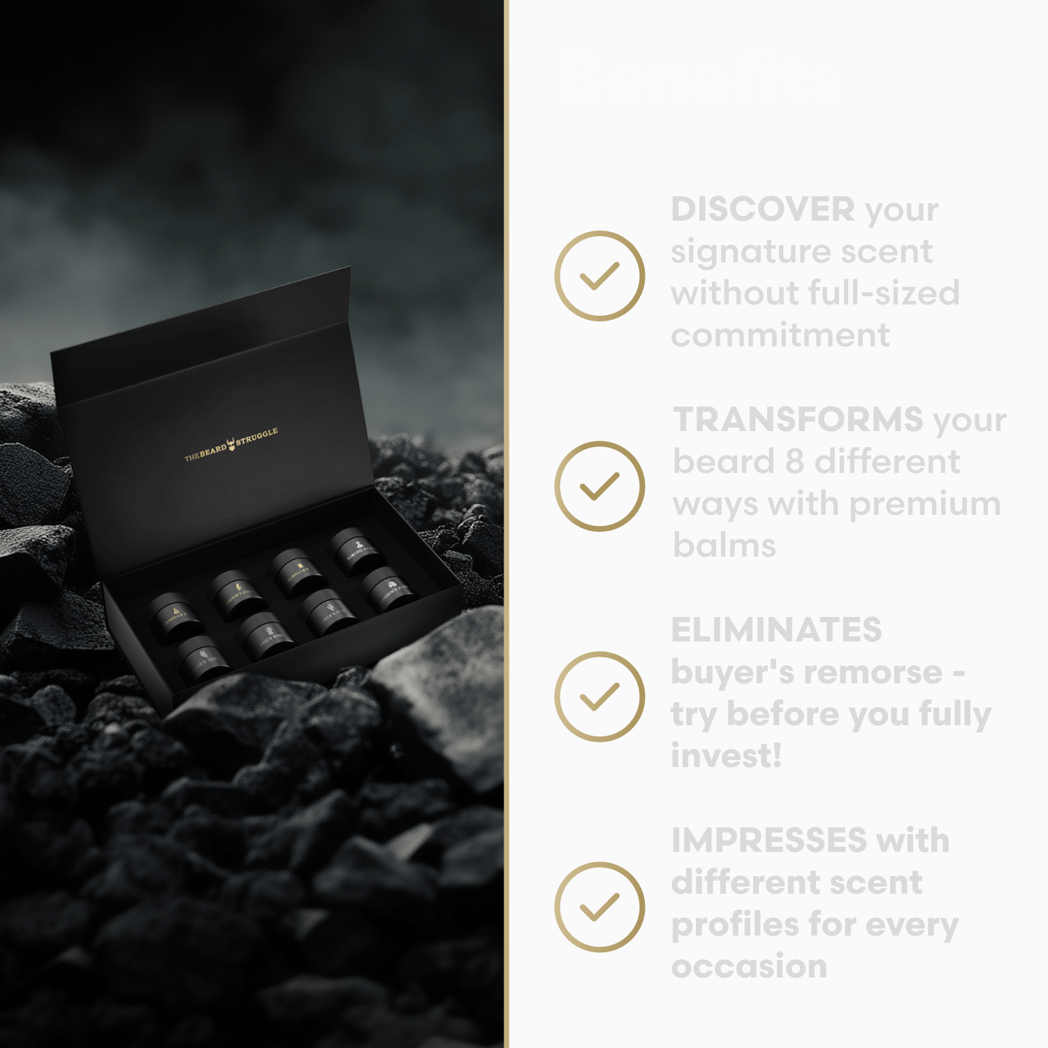 The Beard Struggle Beard Balm Sampler Kit 8 x 10g