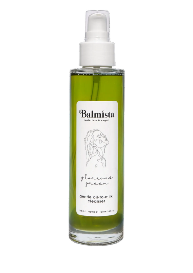 Balmista Glorious Green oil to milk cleanser bottle