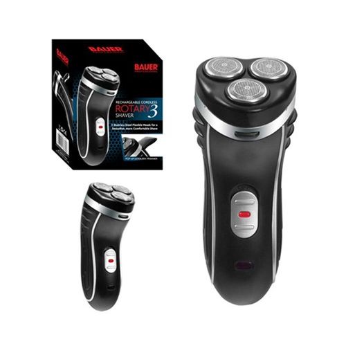 Bauer Rotary 3 Rechargeable Shaver with pop-up sideburn trimmer
