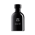 Black bottle of Zousz Black Oud Beard Oil on a white background