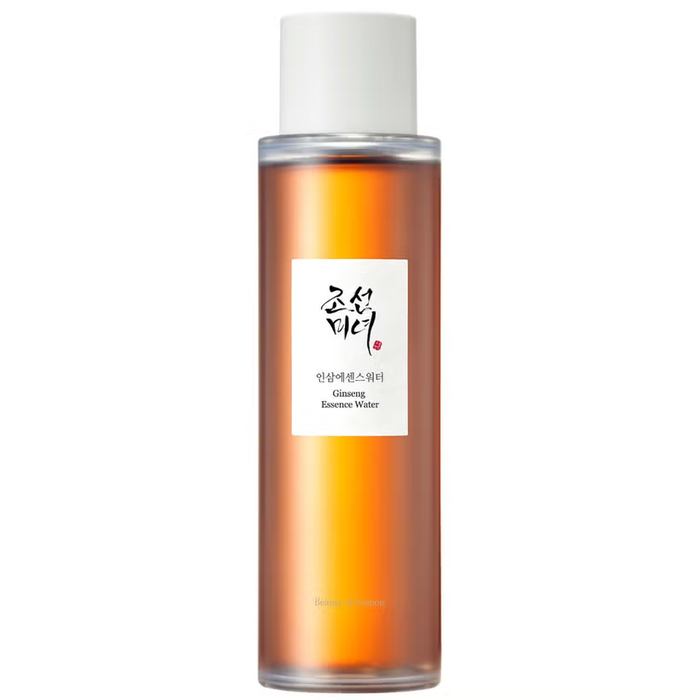 Skincare bottle with a white cap on a light background