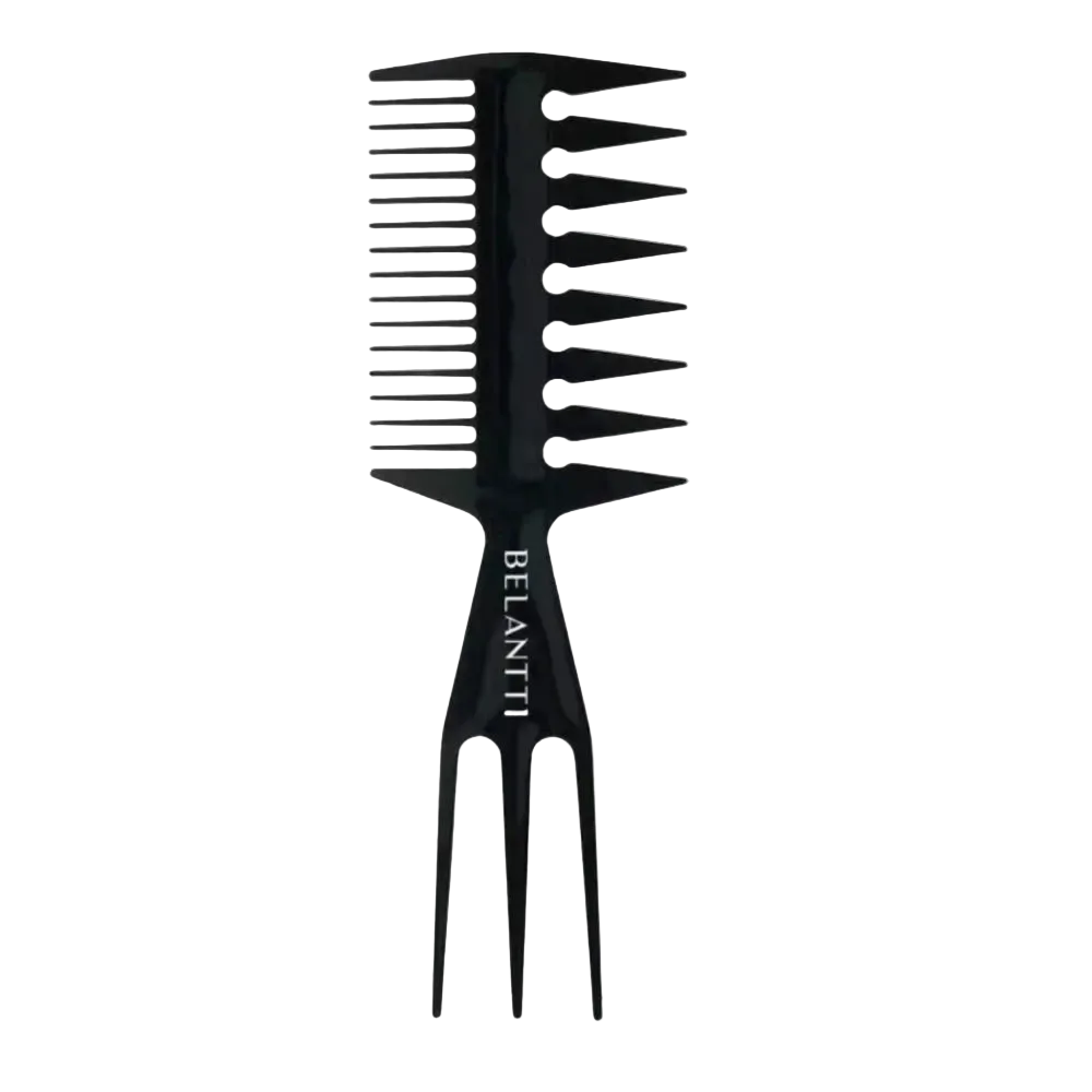 Belantti 3-in-1 wide tooth detangling comb for curly, coily and thick hair