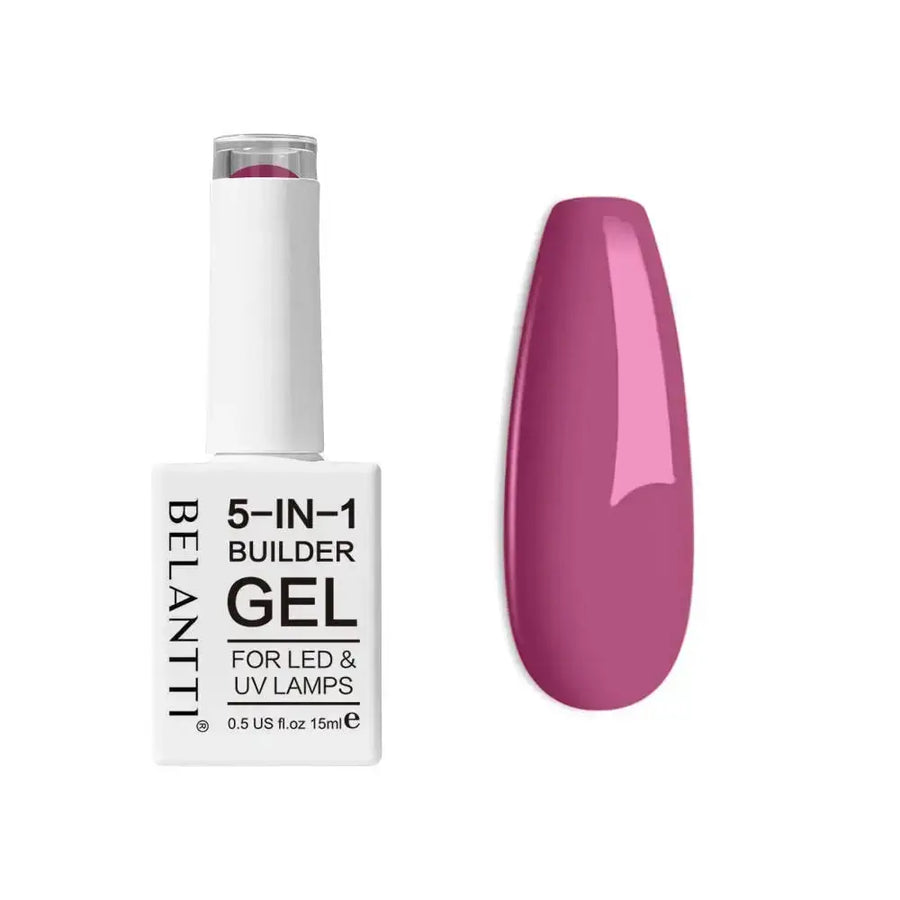 Burgundy shade: Belantti 5-in-1 Builder Gel Burgundy – UV/LED Multi-Purpose Nail Polish 15ml