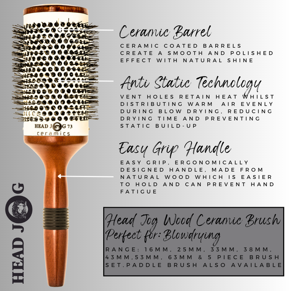 Head Jog Ceramic Brush features