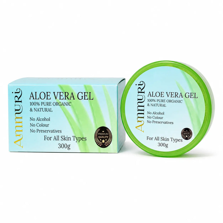 Ammuri Organic Aloe Vera Gel 300g jar for face, body and hair – product image 2