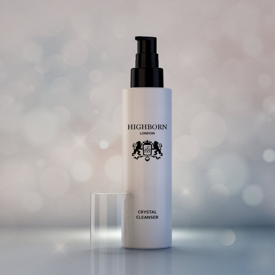 Highborn London Crystal Cleanser 100ml bottle on a soft blurred light background