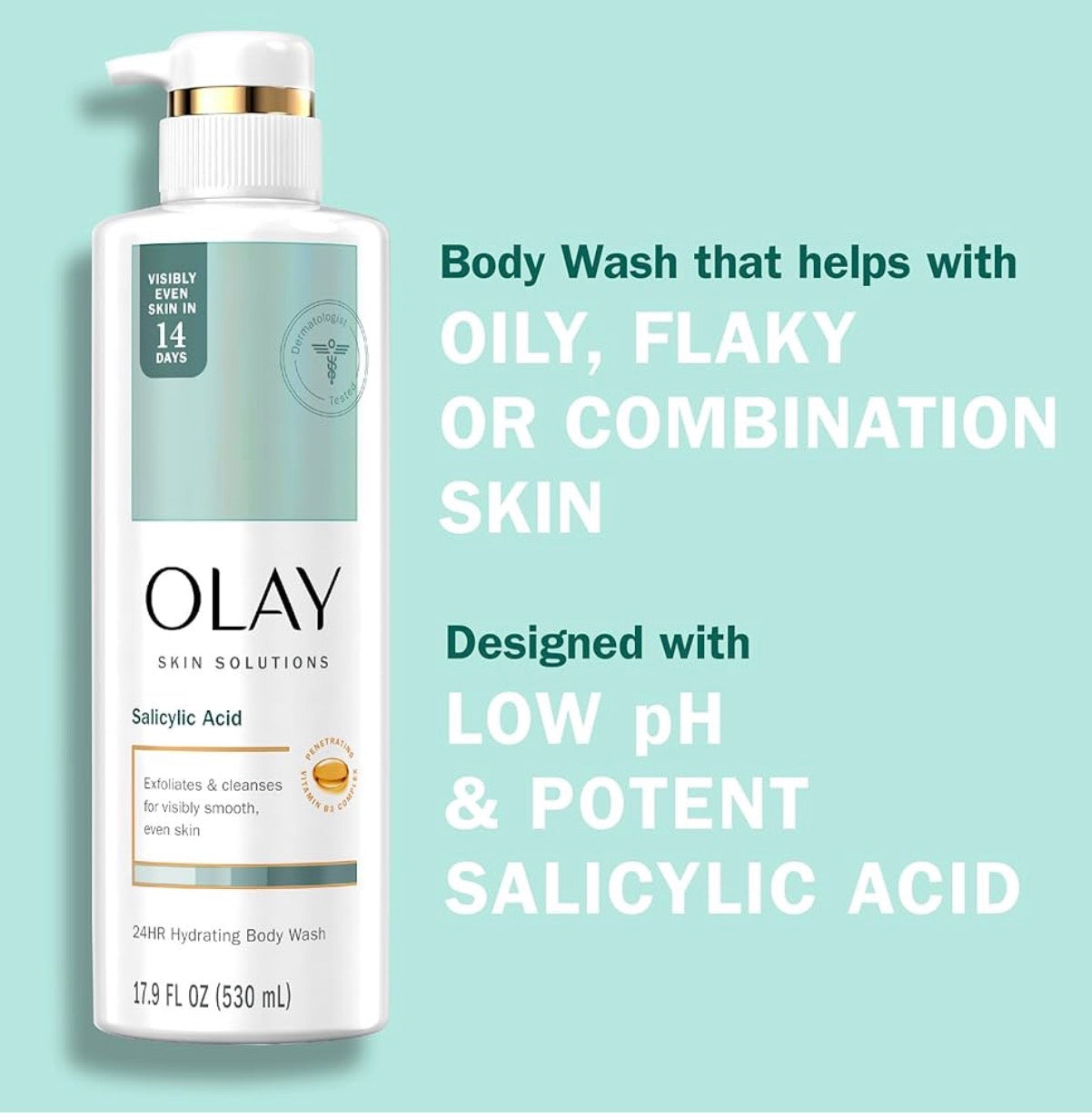 Olay Skin Solutions Hydrating Body Wash with Salicylic Acid (530ml)