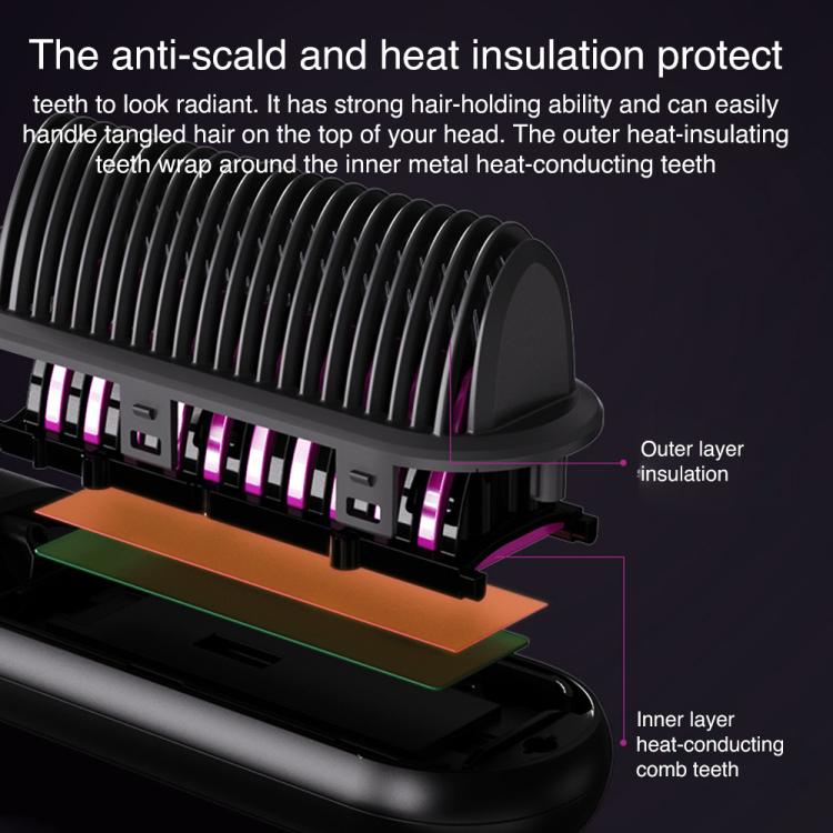 K-SKIN 2-in-1 Ionic Heated Hair Styling Comb Straightening & Curling Tool